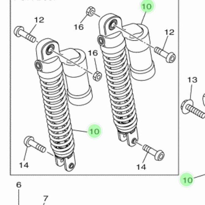 SHOCK SHOCKBREAKER SOK ABSORBER AEROX 155 TIPE TABUNG ORI B63-F2210-30