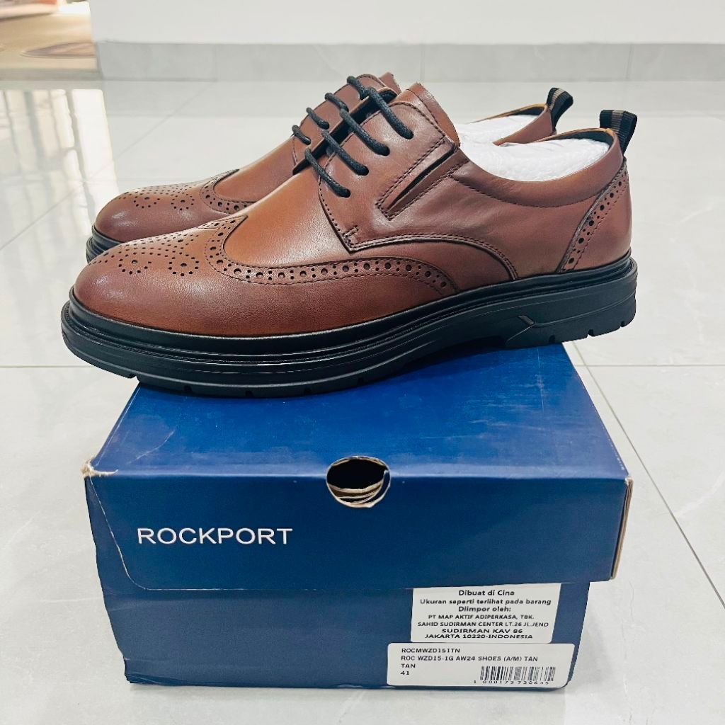 Sepatu Formal Rockport Pria Cokelat Size 41 Original