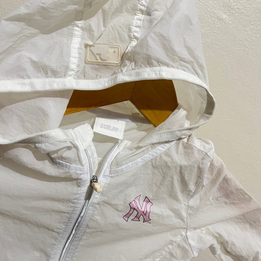 Preloved MLB Jacket Hoodie Zipper Anak Broken White