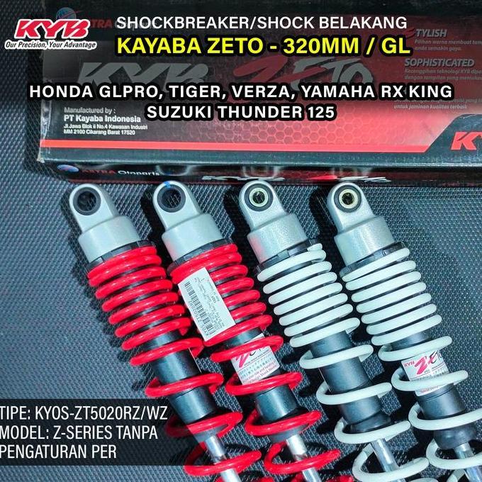Shockbreaker Sokbreker Sok Belakang Kayaba Zeto 320mm Mega Pro GL Pro Ter RX King Thunder Warna Mera