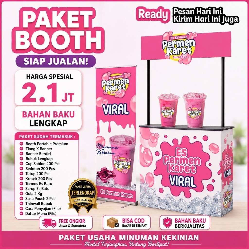 (COD) PAKET USAHA MINUMAN ES PERMEN KARET FRANCHISE MINUMAN