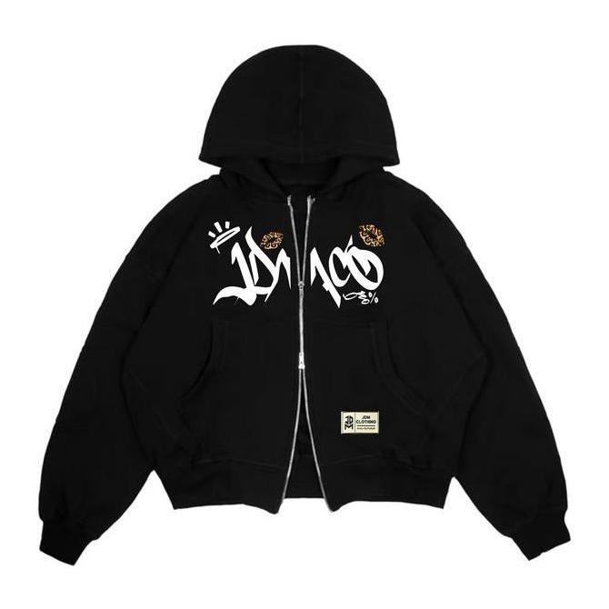 Keceabis- Jdmco - Boxy Zipper Hoodie Fleece 300 Gsm Double Kepala Zipper Unisex