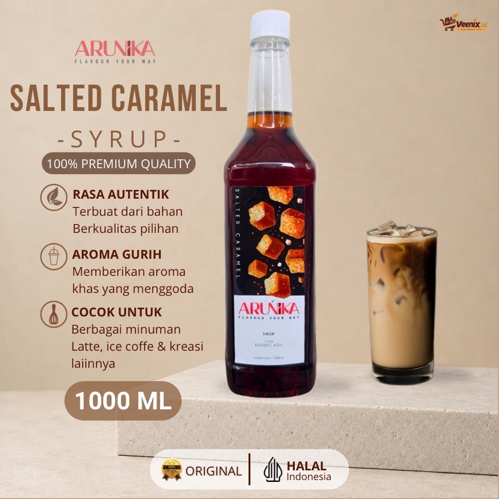 Sirup Salted Caramel Arunika 1Liter Untuk Kopi, Puddings dan Minuman Kekinian