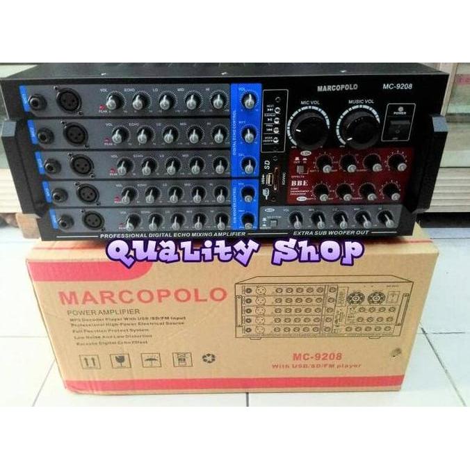 power mixer 5 channel marcopolo mc 9208 high power plus prosesor BBE