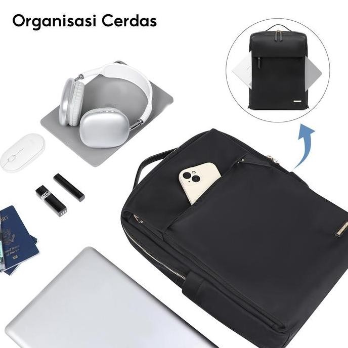 FULL DESIGN Chelsea Tas Sekolah Tas Laptop Ransel Wanita Nylon Waterproof 15.6 inch Laptop Backpack