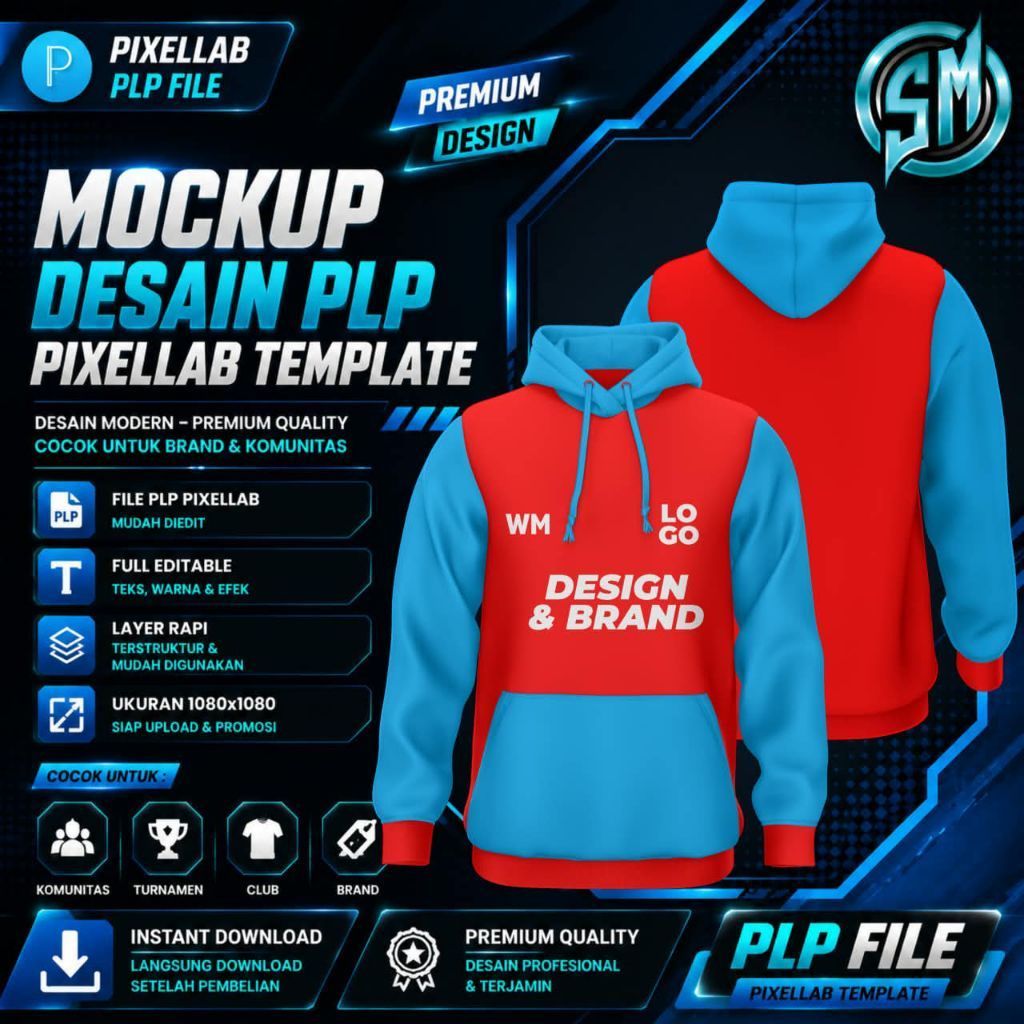 Template Mockup Jacket Hoodie - PLP Pixellab