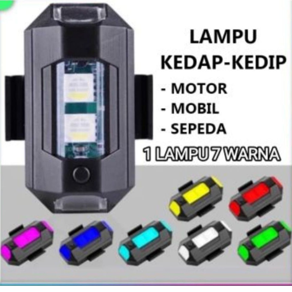 lampu kolong strobo lampu pesawat RGB LED 7 warna