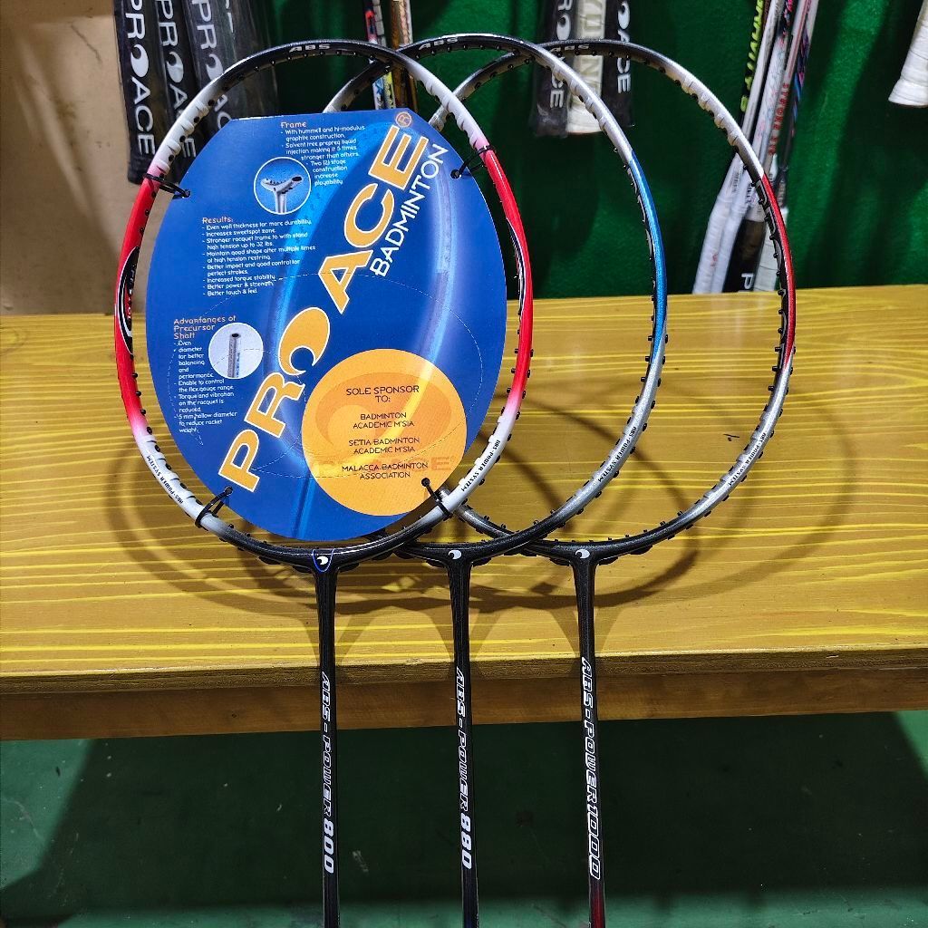 RAKET BADMINTON PRO ACE ABS-POWER 800, 880 & 1000 ORIGINAL 3UG6 30LBS