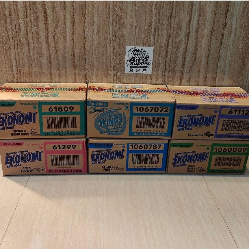 1 Dus isi 30 sachet Sabun Cream Ekonomi wings 145g - Multifungsi, Praktis, Efektif - Siwak Jeruk Nip