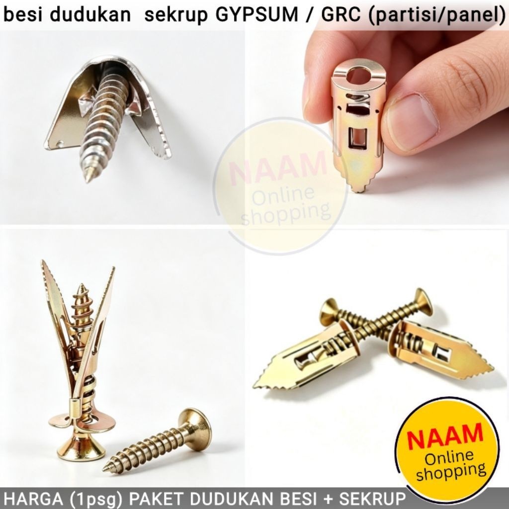 DUDUKAN BESI SEKRUP PLAFON & PARTISI - DUDUKAN BESI PENGAIT SEKRUP PLAFON & PARTISI - DUDUKAN SKRUP 