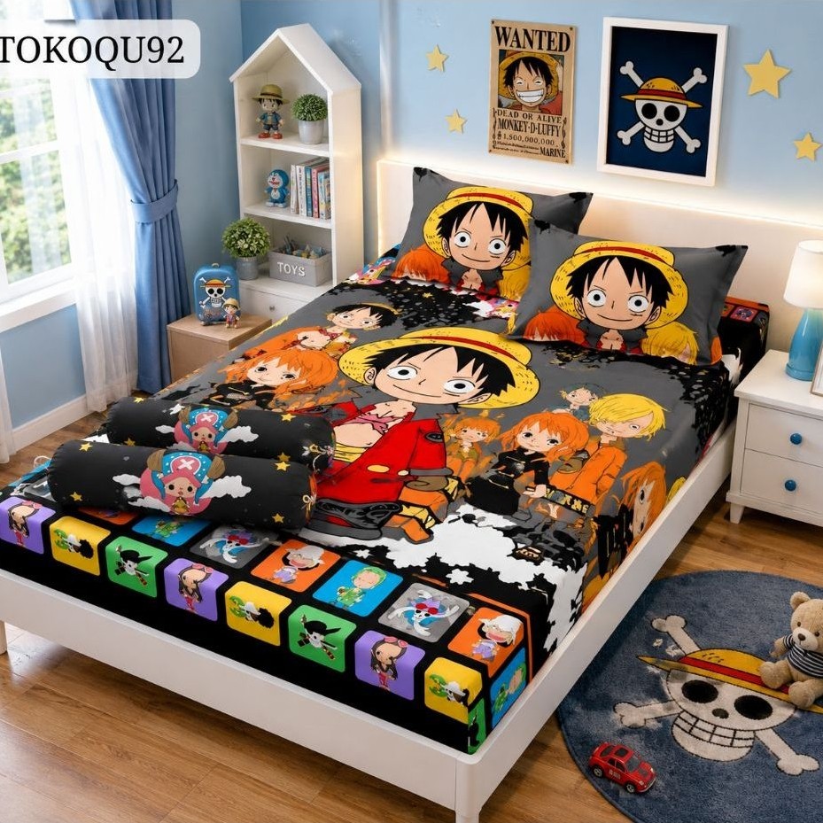SPREI MOTIP ONE PIECE ANIME KERU TOPI JERAMI TERBARU.