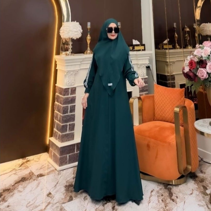 DRESS SIENA BY ANI SYARI GAMIS POLOS SET KHIMAR