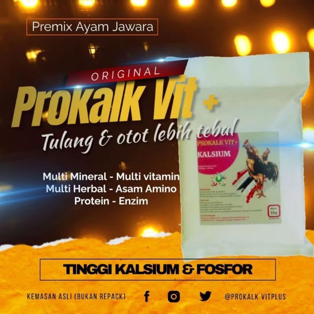 Prokalk Vit Plus 1 Kg – Suplemen Kalsium Vitamin Ayam Bangkok Ayam Laga