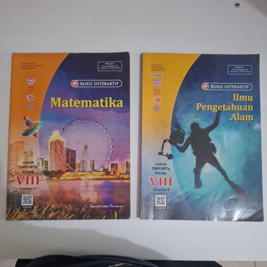 [ORIGINAL & BEKAS] Buku Interaktif SMP/MTs Kelas 8 VIII Semester 2 - Matematika / IPA Intan Pariwara