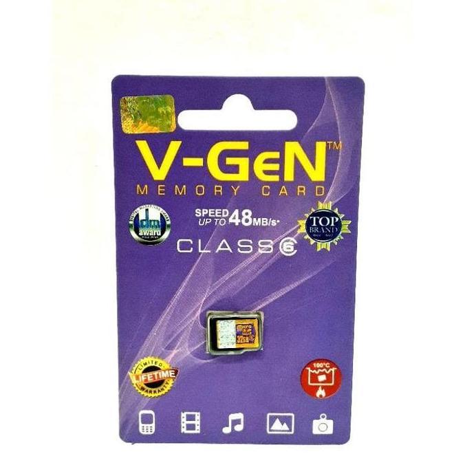 Save- V-Gen Micro Sd Card V-Gen Class 6 Kapasitas 2Gb 4Gb 8Gb 16Gb 32Gb Garansi Lifetime Resmi V-Gen