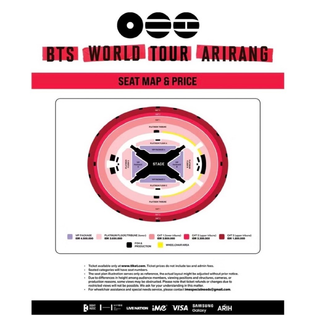 TIKET KONSER BTS ARIRANG WORLD TOUR JAKARTA DAY 3