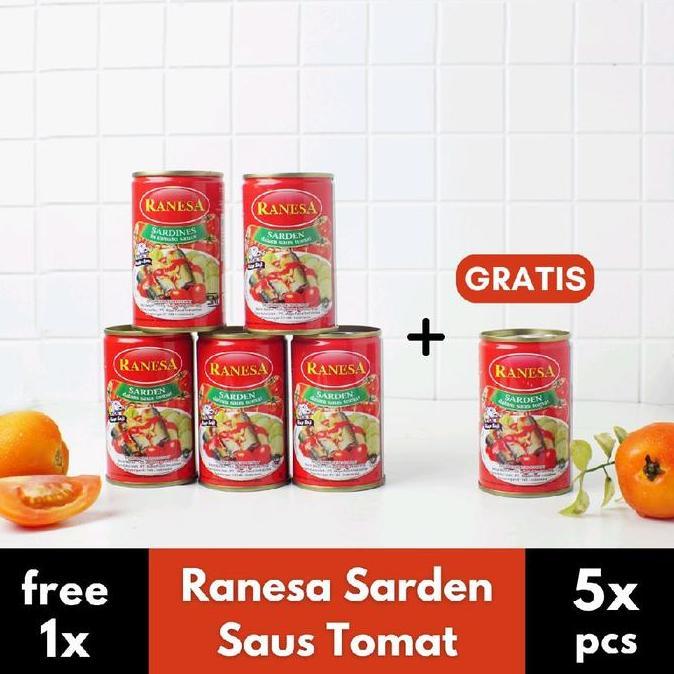 (Buy 5 Sedang *155gr* Get 1 sarden) RANESA Sarden saus tomat makanan kaleng - makanan kemasan kaleng