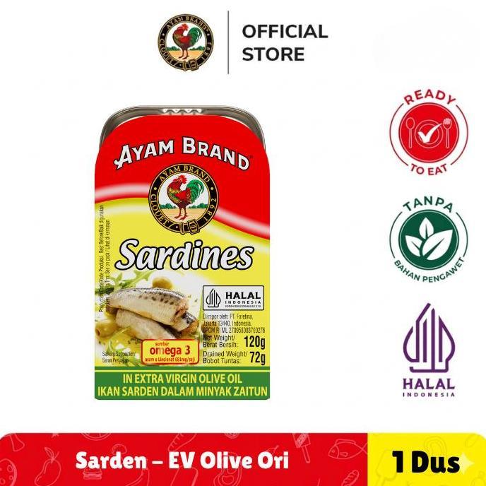 Ayam Brand Sarden Kaleng Extra Virgin Olive Oil 24 pcs 120gr