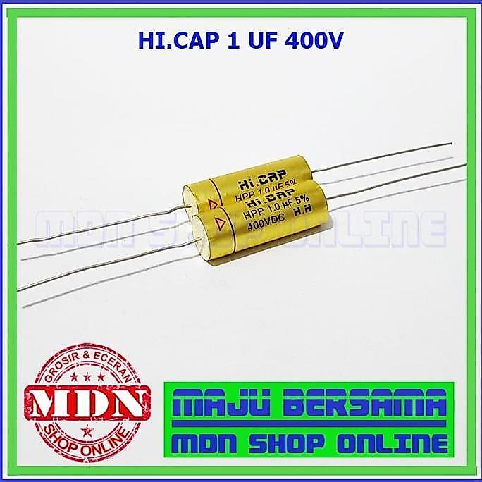 KAPASITOR HI CAP 1 UF 400V - KAPASITOR AUDIO KUALITAS BAGUS READY