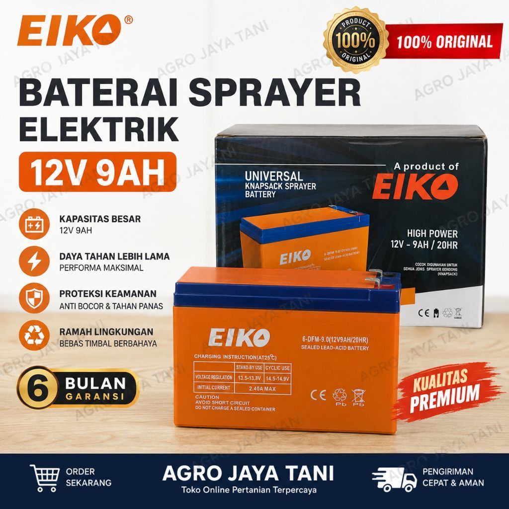Baterai aki sprayer elektrik EIKO 12V 9AH ORIGINAL