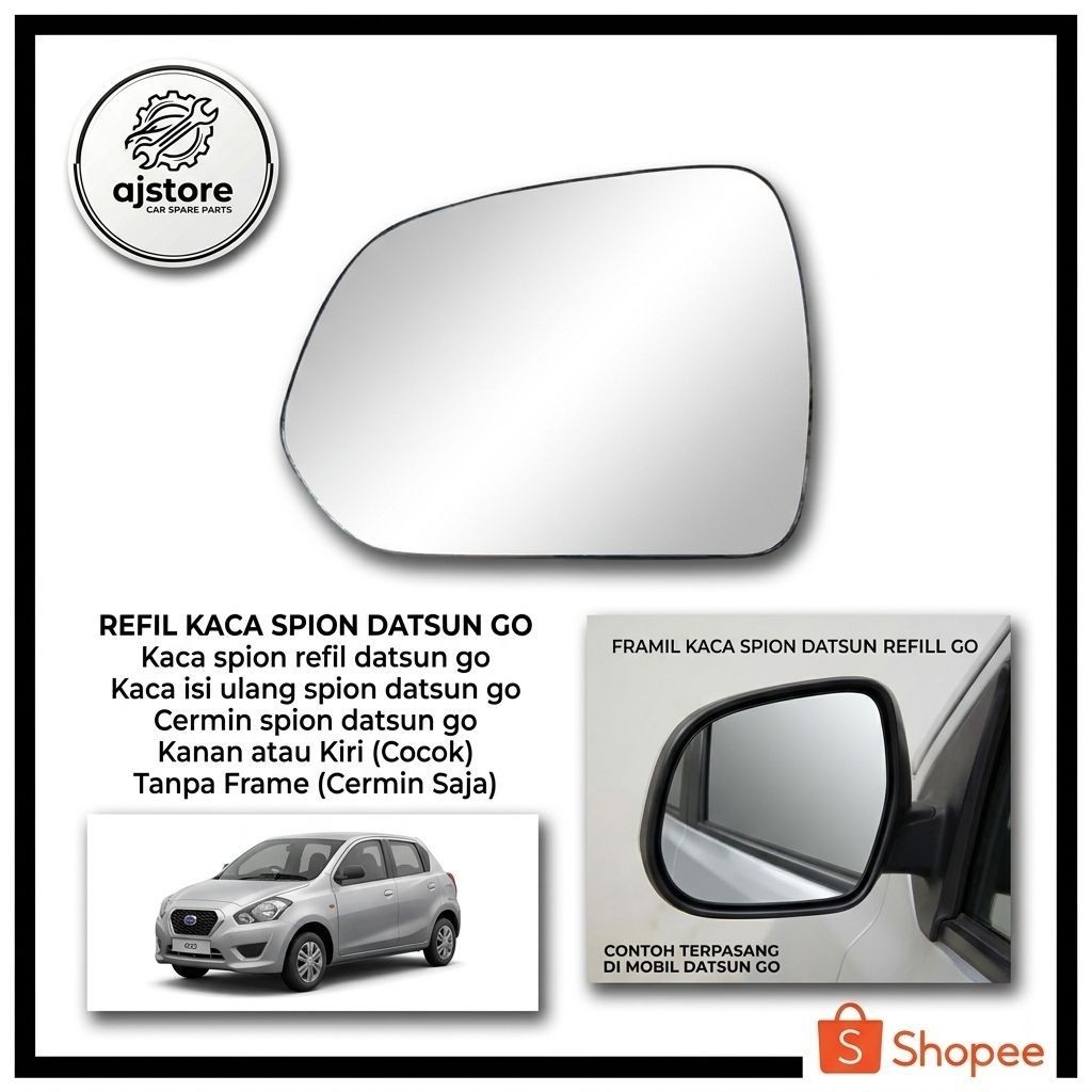 kaca spion refil datsun go kaca isi ulang spion datsun go cermin spion datsun go kanan atau kiri tan