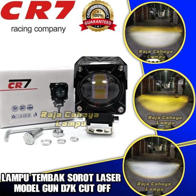 EVAHI Lampu Tembak Led Laser Gun D7K Putih Kuning Lampu Led Cut Off Motor Mobil High Low Cut Off