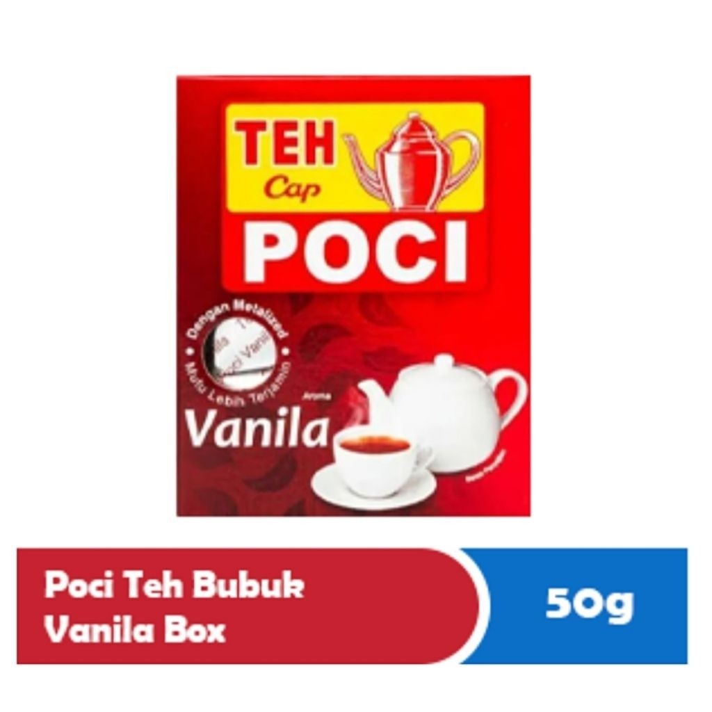 Poci Teh Bubuk Vanila 50g | Teh Cap Poci Rasa Vanila