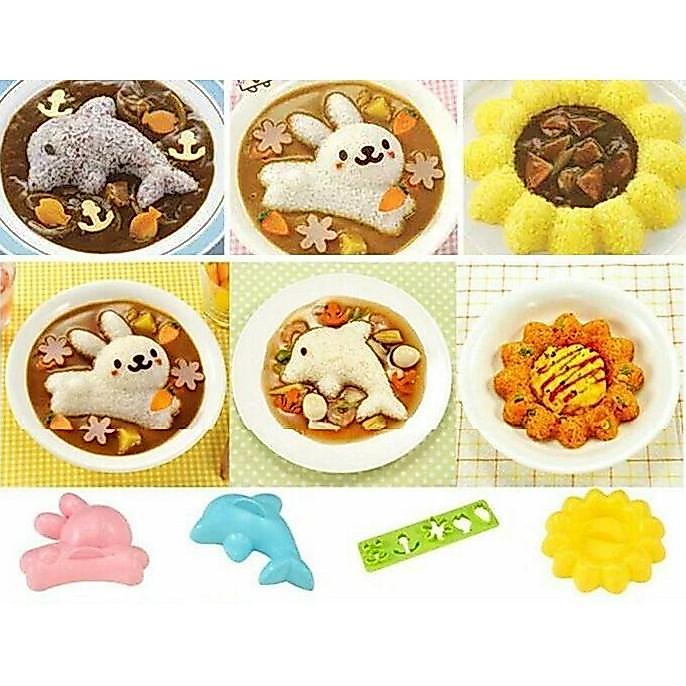 IMPORT PREMIUM BN334 BENTO DOLPHIN FLOWER RABBIT RICE MOLD PUDING JELLY AGAR LUMBA KELINCI BUNGA MAT