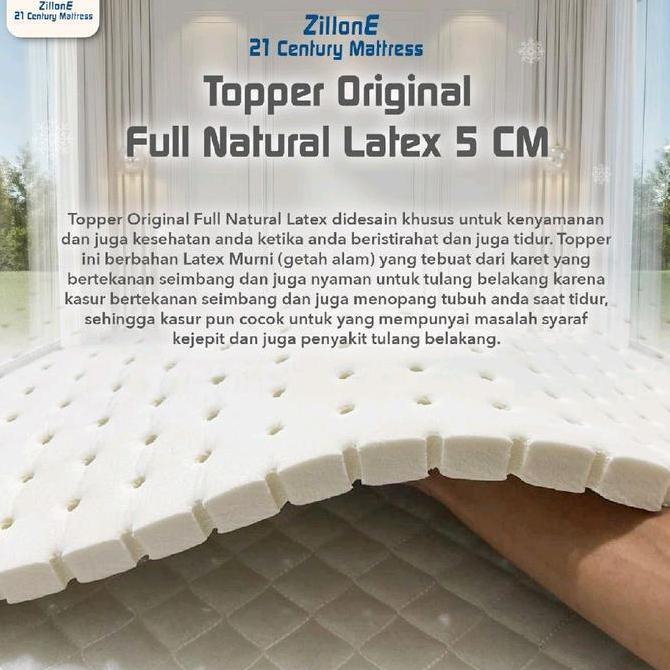 Zillone Topper Kasur Natural Latex 5cm Topper Kasur Latex Superior | 90x200200x200