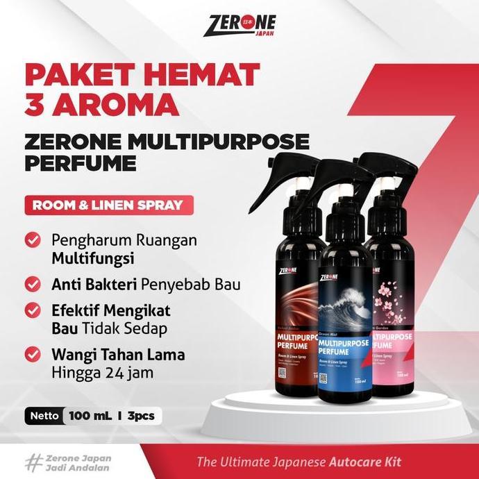[PAKET ISI 3] Zerone Multipurpose Perfume-Paket Pengharum Mobil & Ruangan Linen Spray Aroma Mewah Ta