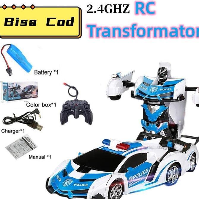 Lele Toy 1:14 jumbo Mobil remote control Mainan Anak Mobil Polisi Laki Perempuan Dapat Berubah Menja