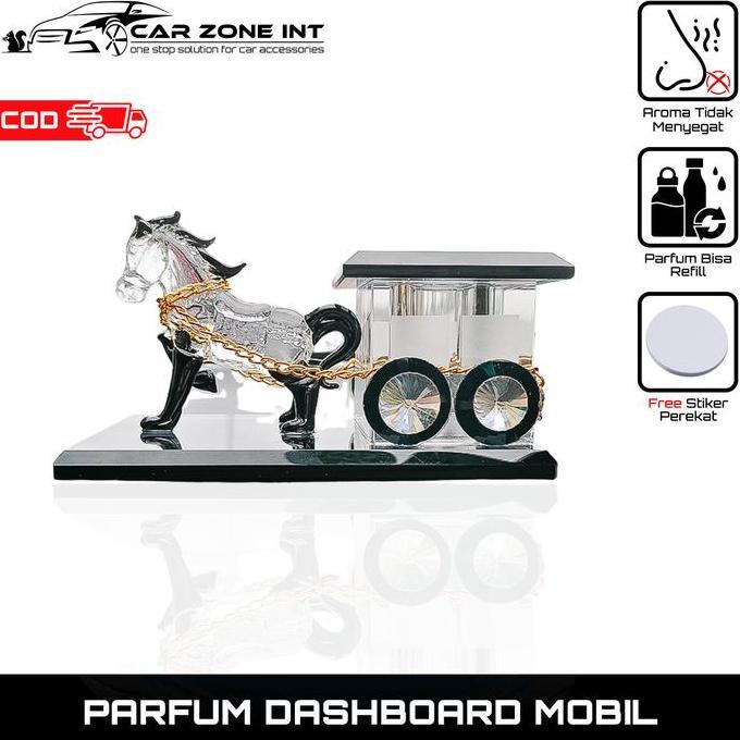 Promo [ Car Zone Int ] Pajangan & Parfum Dashboard Mobil Model Kuda Krystal Mewah | Aroma Lembut Tah