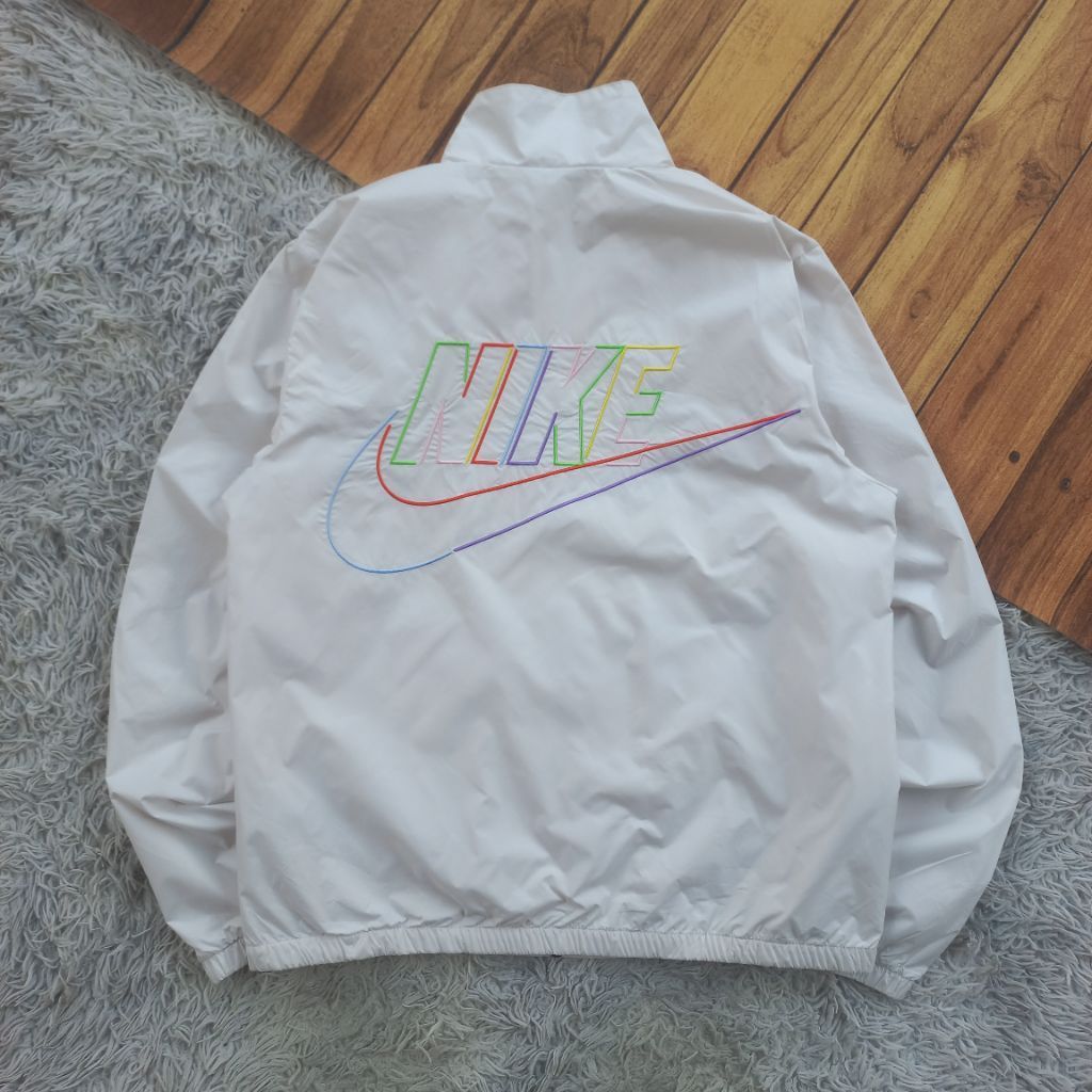 NIKE CLUB WOVEN JACKET WINDBREAKER RAINBOW BIG LOGO
