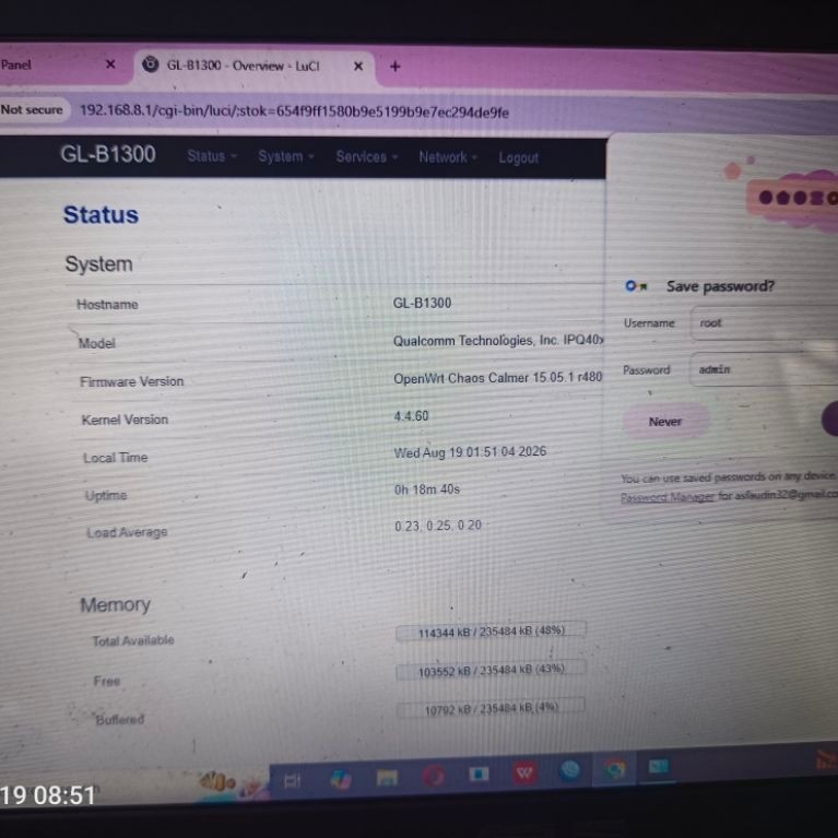 Router GL-B1300 Qualcomm Technologies Inc OpenWrt Chaos Calmer 15.05