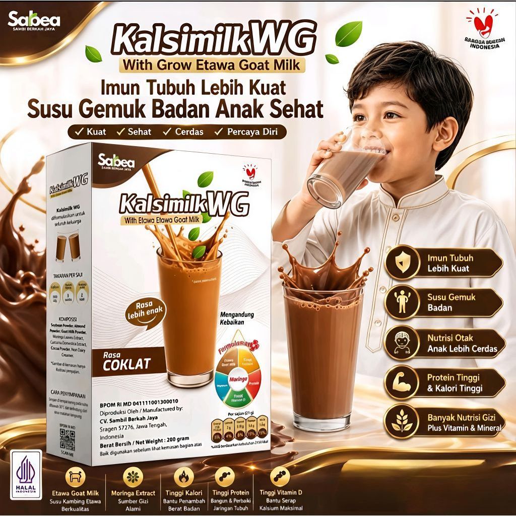 Susu KalsilmkWg Susu Gemuk Badan Rasa Coklat With Etawa Bpom