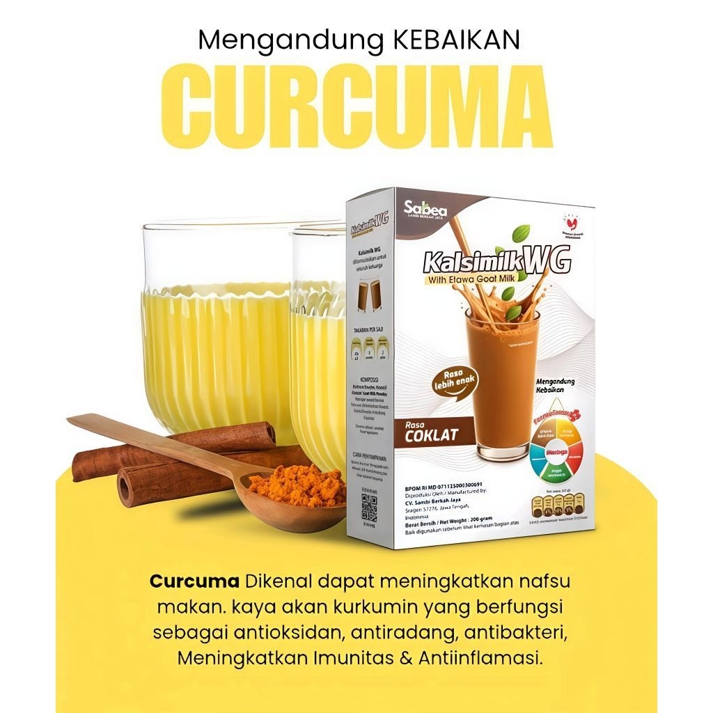 Kalsimilk Wg Susu Gemuk With Grow Etawa Kambing Coklat Goat Milk Bpom