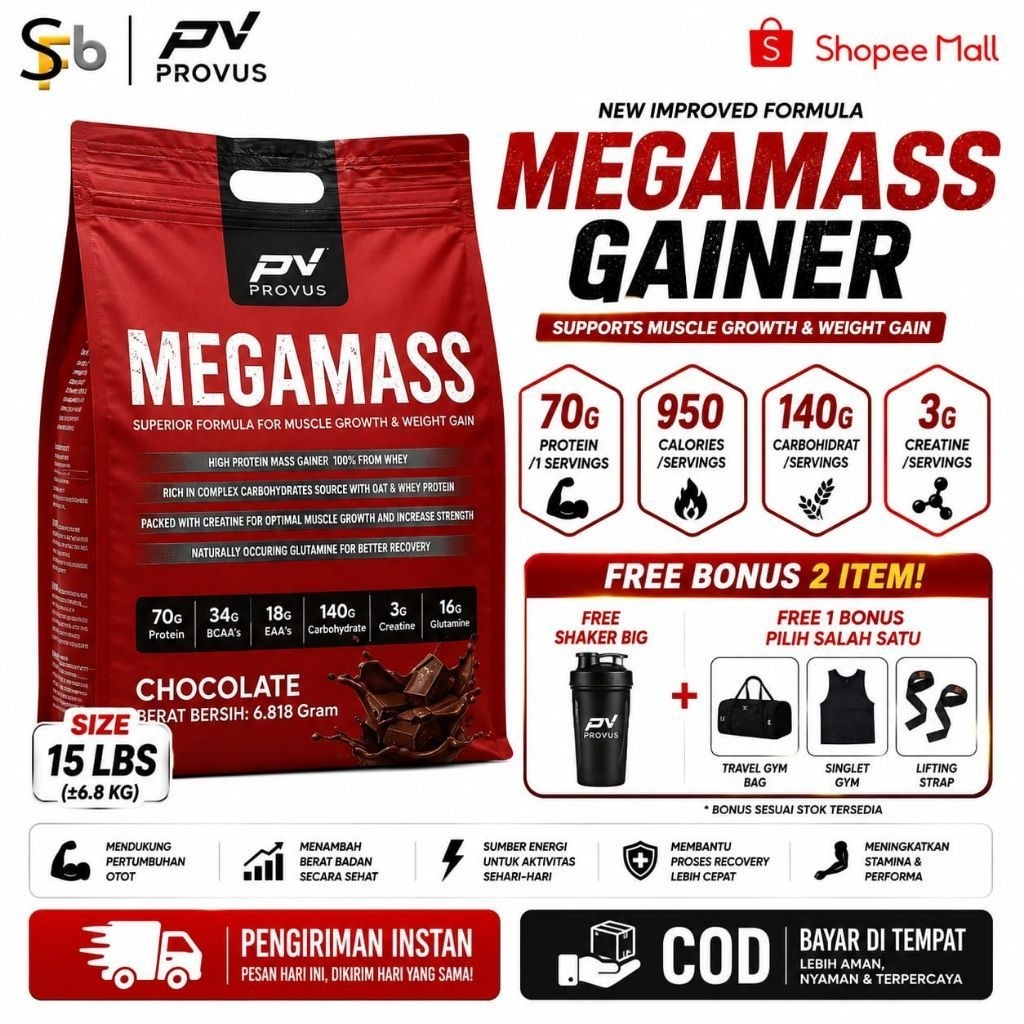 PROVUS Mega Mass 15 Lbs 30 Serving Weight Gainer