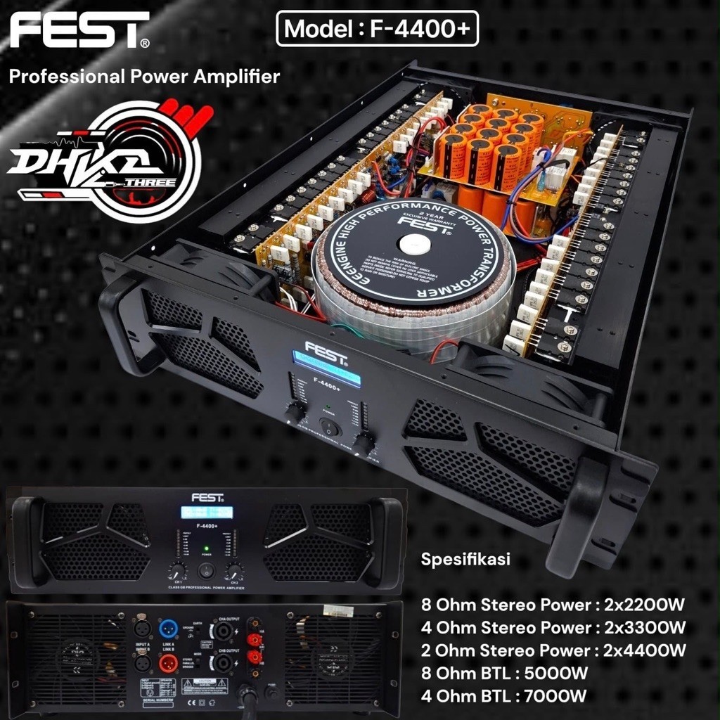 POWER FEST F-4400+ CLASS GB ORIGINAL / Power Amplifier Fest F4400+ Class GB / Power Fest F 4400+ Ori