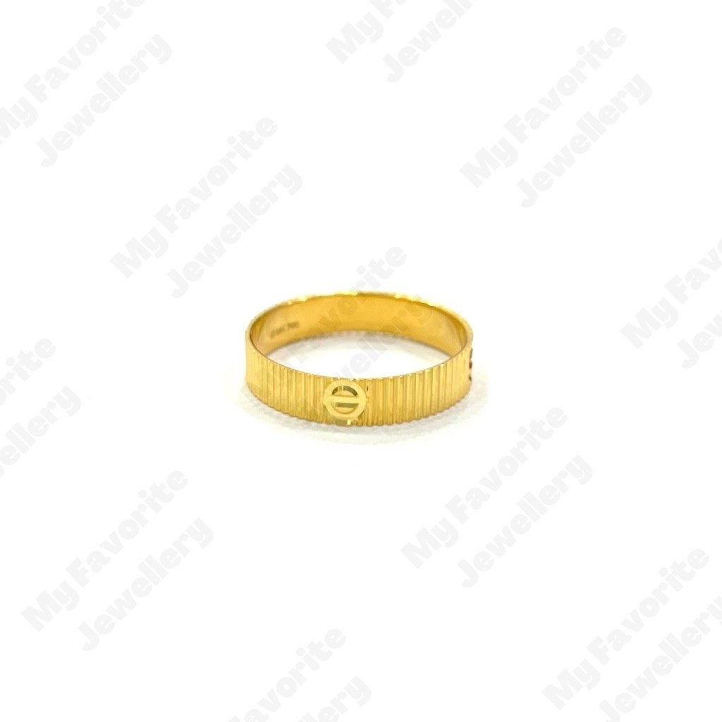 Cincin Polos Tekstur Garis Laser (Emas Asli Kadar 700 16karat)