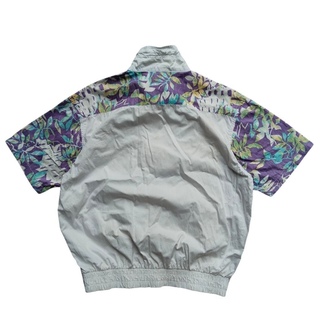 Vintage trefoil halfzip short sleeve jacket