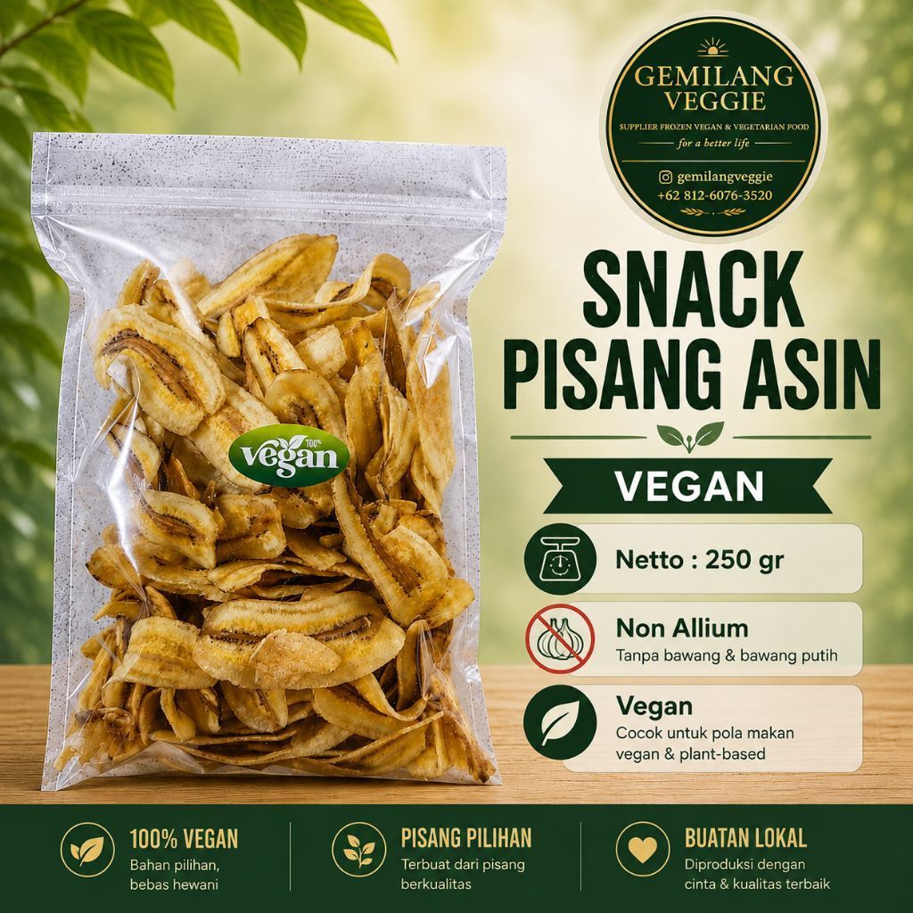 snack pisang asin vegetarian vegan