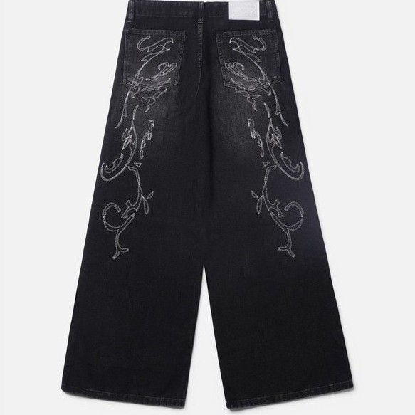 RAVHARREN X PRAEDAE FADE BLACK DENIM PANTS