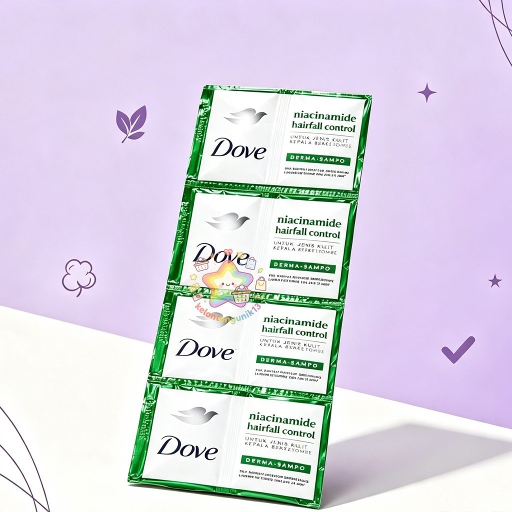 Shampo dove abu KEMASAN BARU / DOVE KEMASAN BARU HIJAU - shampo dove sachet rencengan - shampo dove 