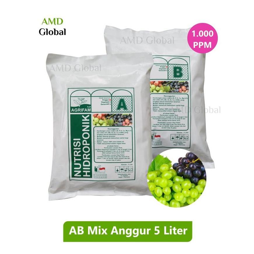 AB Mix Nutrisi Hidroponik Buah Anggur 5 Liter