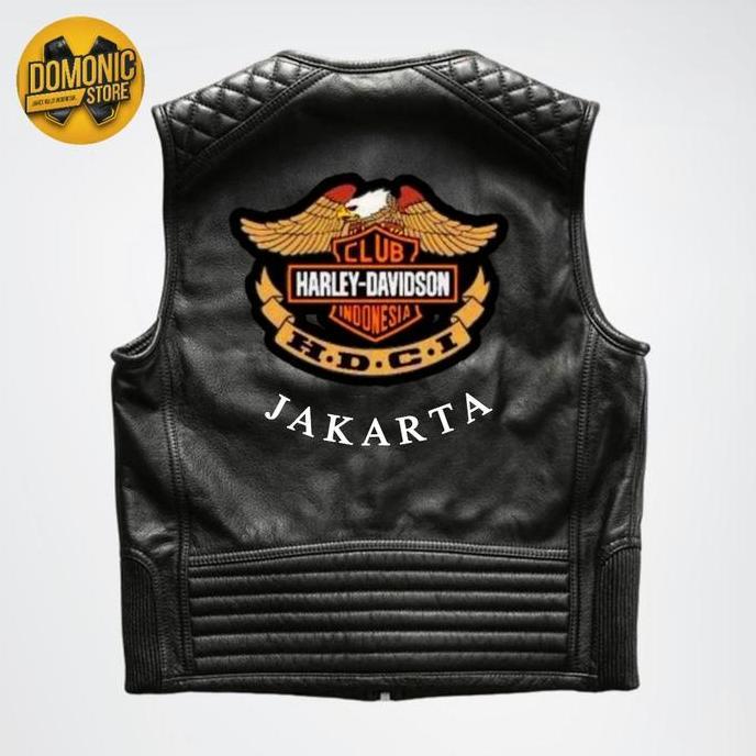 VEST KULIT HARLEY DAVIDSON ROMPI HOG VEST HDCI JAKET KULIT SAPI ASLI IMPORT