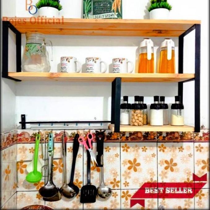RAK KICHEN SET rak bumbu dapur tempel dinding rak ambalan serbaguna