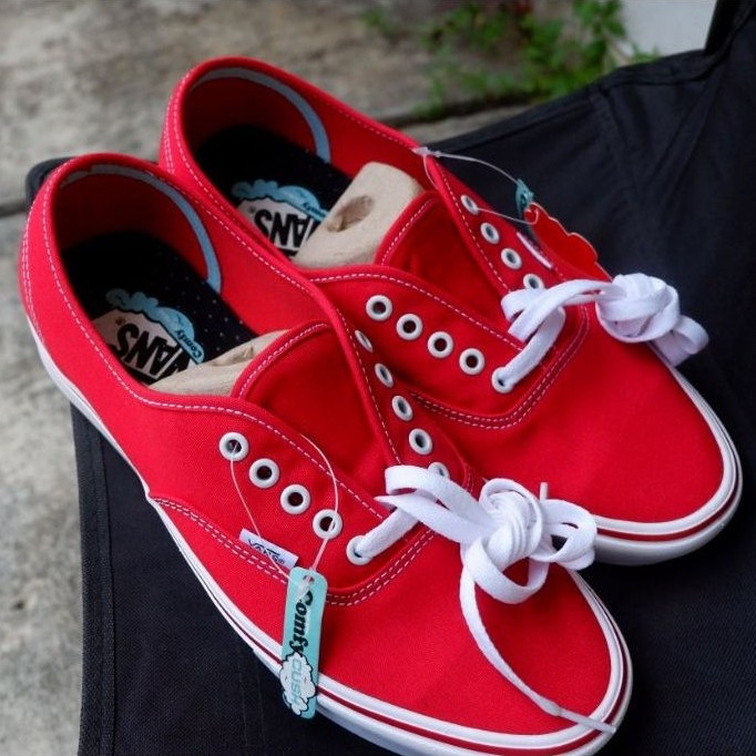 vans authentic comfycush racing red