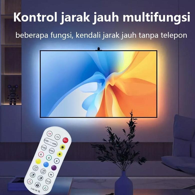 bestpromo backlight tv led strip lampu rgbic pc tv modding 3.8 meter dgn lem remote