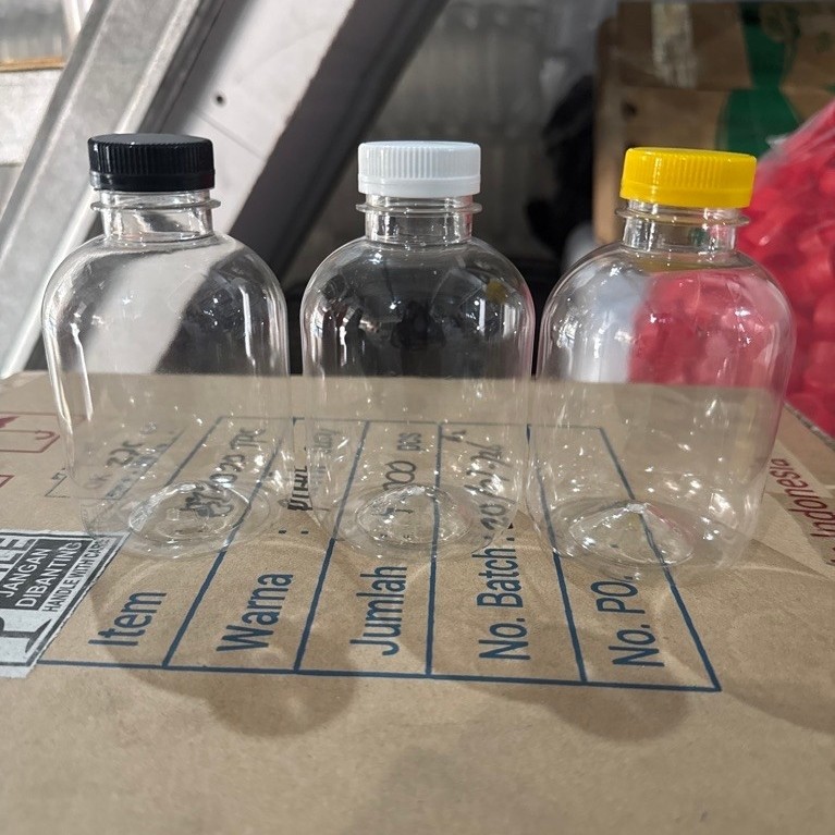 [ 1 BALL = 80 pcs ] BOTOL MINI PUDOT 250 ML TUTUP SN / BOTOL PLASTIK JUS SUSU SINOM