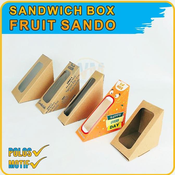 (Isi 50pcs) Mika Sandwich Fruit / Mika Sandwich Buah / Sandwich Box Fruit Sando / Kemasan Sandwich S